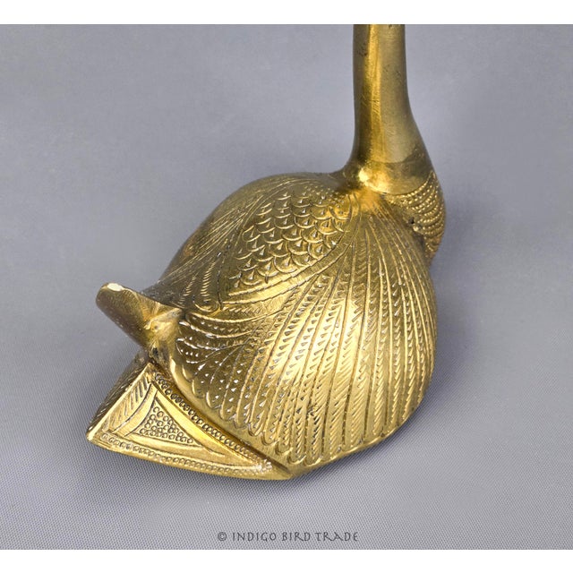 Art Deco Solid Brass Swan Sculpture This sculpture is made from solid brass in elegant Art Deco style. It features shiny...