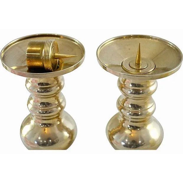 19" Convertible Brass Candlesticks - a Pair For Sale In Chicago - Image 6 of 9