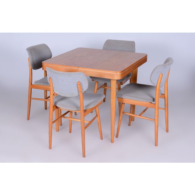 Mid-Century Folding Table in Oak attributed to Jitona Sobeslav, Czech, 1950s For Sale - Image 4 of 18