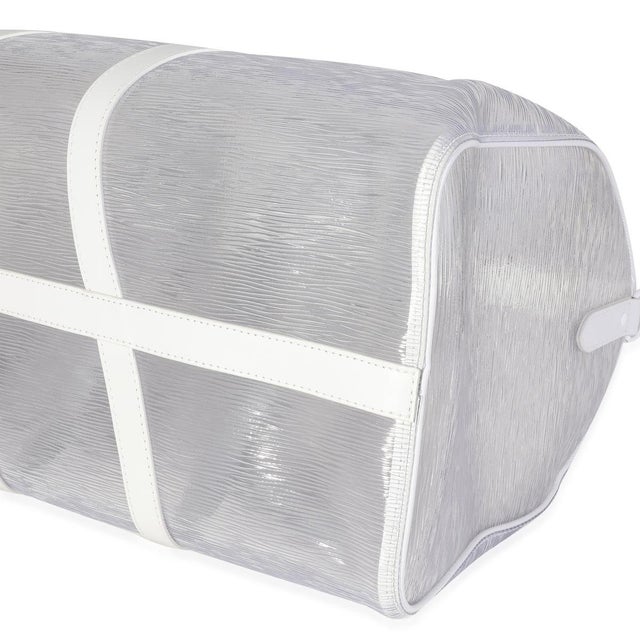 Plastic Clear Epi PVC Wavy Keepall Bandoulière 50 For Sale - Image 7 of 7
