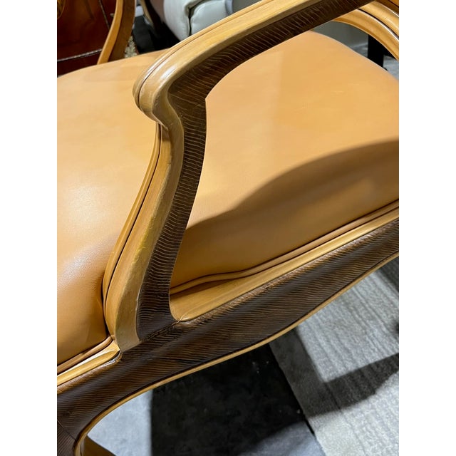 1990s Pair of William Switzer Louis XV Leather Armchairs For Sale In Tampa - Image 6 of 18