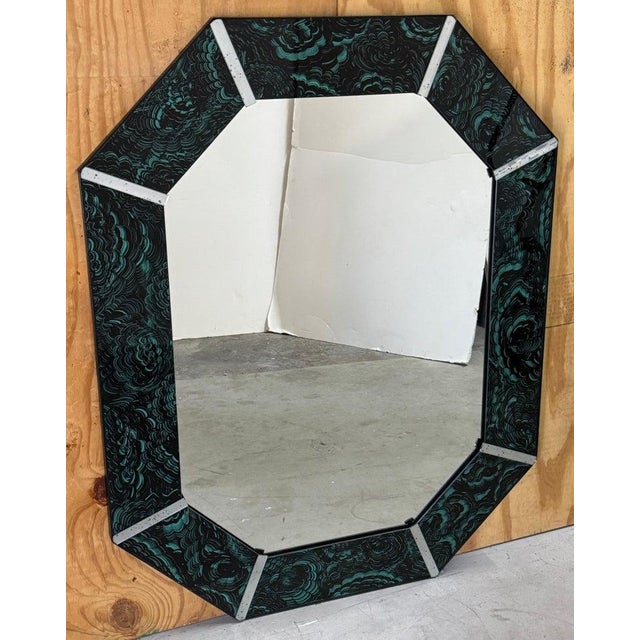Modern Églomise Malachite Octagonal Mirror For Sale - Image 10 of 18