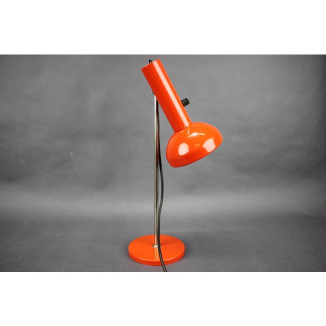 1970s German Bauhaus Style Orange Adjustable Desk Lamp, 1970s For Sale - Image 5 of 13