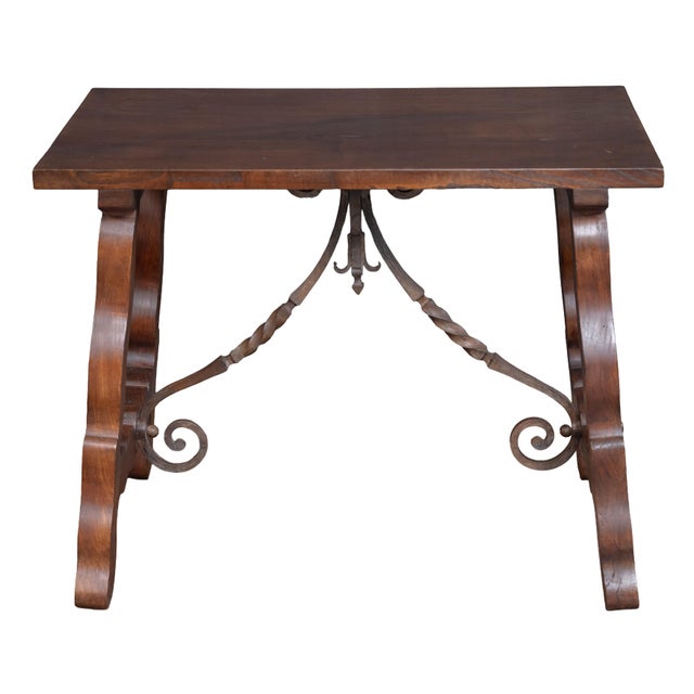 Coffee Spanish Baroque Console or Fratino Table From the 19th Century For Sale - Image 8 of 9