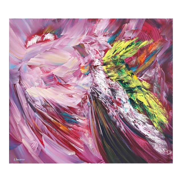 Feelings - Colorful Textured Oil Painting Original Artwork by Sergei Inkatov For Sale