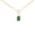 Contemporary 10K Yellow Gold Emerald Cut 6x4 MM Green Emerald Solitaire Pendant Necklace - 18 inch For Sale - Image 3 of 5