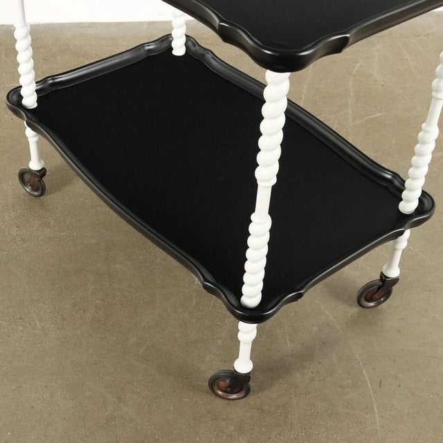 Wood Walnut Service Trolley, 1960s For Sale - Image 7 of 9