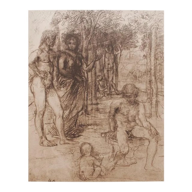 1959 After Sketch for Idylls by Hans Von Marées, Large Vintage Photogravure For Sale
