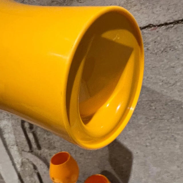 French Veuve Clicquot Orange Champagne Ice Bucket Four Glass Set For Sale - Image 4 of 12