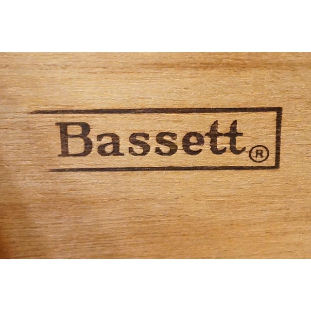 Bassett Furniture Solid Oak Traditional American Colonial Revival 70" Triple Door Dresser 2085-247 For Sale - Image 10 of 15