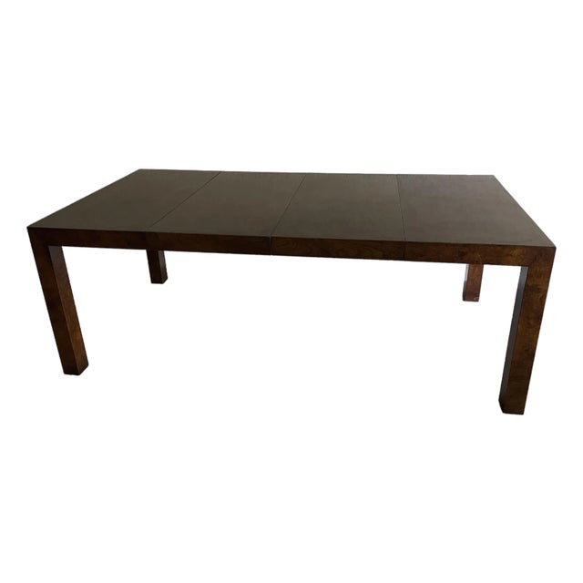 1970s Attributed to Milo Baughman for Thayer Coggin Monumental Burl Dining Table For Sale