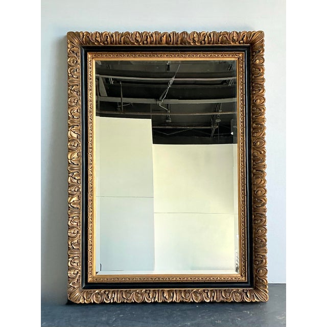 Vintage Regency Gilt Carved Floor Mirror For Sale - Image 4 of 12