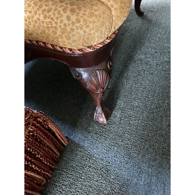 Wing Chair With Ottoman and 2 Pillows Included For Sale - Image 10 of 13