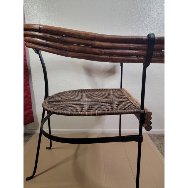 1950s Rattan and Iron Chairs From 1950s - Set of 2 For Sale - Image 5 of 11
