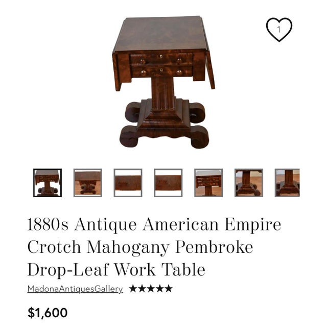 Brown Late 19th Century American Empire Drop Leaf Side Table For Sale - Image 8 of 8