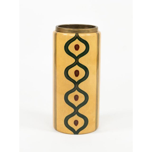 Mid-Century Modern Mid-Century Goatskin and Brass Umbrella Stand by Aldo Tura, Italy, 1960s For Sale - Image 3 of 12