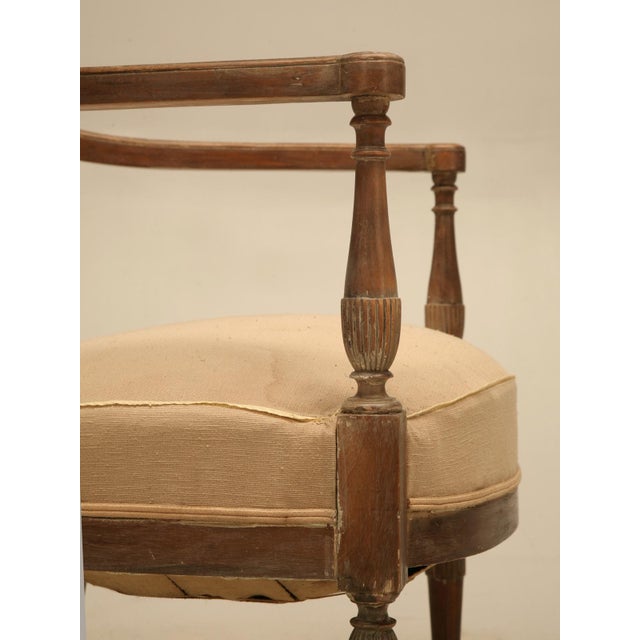 French Pair of Directoire Style Armchairs With Incredible Patina, '4' Available For Sale - Image 9 of 12