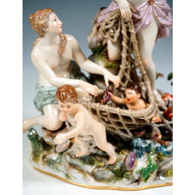 Ceramic Large The Catch of the Triton Mythological Group by J. J. Kändler for Meissen, 1860s For Sale - Image 7 of 11