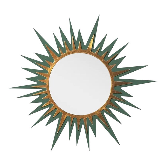 Fleur Home Carnival Zulu Circle Mirror in Duck Green, 36x36 For Sale