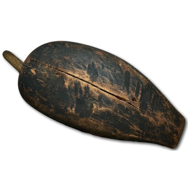 Unusually Large Size Antique American Carved Wood Hand Painted Duck Hunters Decoy From Downeast Coastal Maine - 22 Inches Long For Sale - Image 17 of 18