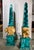 1950s Pair of Grand Tour Faux Malachite Hand Painted & Gilded Obelisks of Minerva For Sale - Image 5 of 13