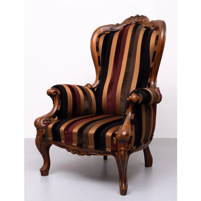 Antique Easy Chair with Paul Smith Fabric, 1880s For Sale - Image 13 of 13