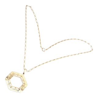 Vintage Cartier Zodiac Yellow Gold Diamond Pendant Link Chain Necklace For Sale