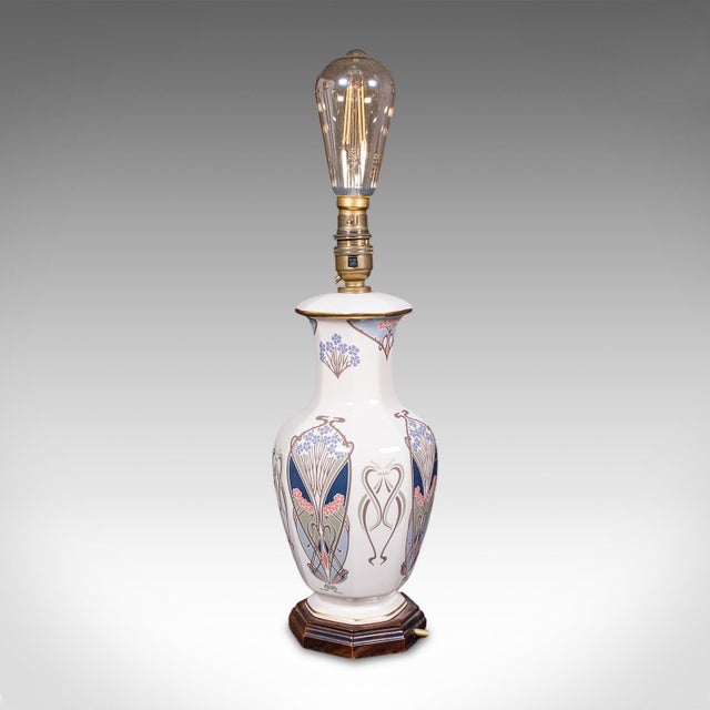 English Pair of Vintage Liberty London Table Lamp Bases, English, Ianthe Pattern, Light For Sale - Image 3 of 10