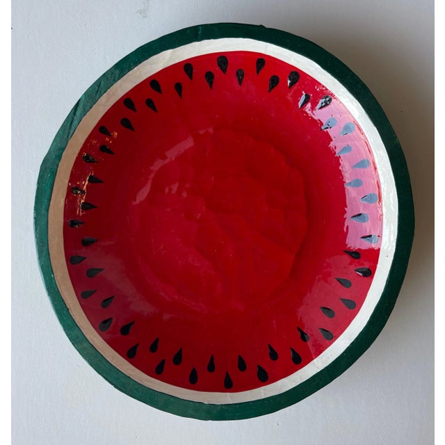 Vintage Hand Painted Wood Watermelon Nesting Bowls - Set of 3 For Sale - Image 4 of 5