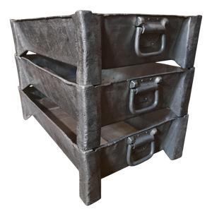 Vintage Industrial French Aluminium Storage Bins, 1950s, Set of 3