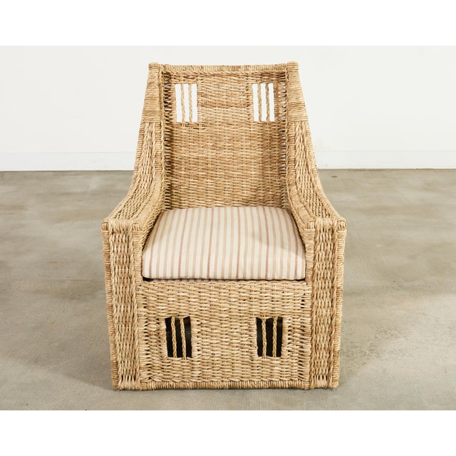 Ralph Lauren Organic Modern Woven Seagrass Wicker Armchair For Sale - Image 18 of 18
