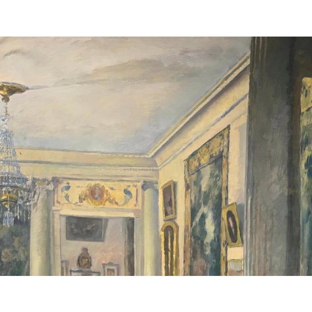 Huge Painting, Salon with Mother and Daughter, Luigi Paolillo, 1933 For Sale - Image 7 of 11