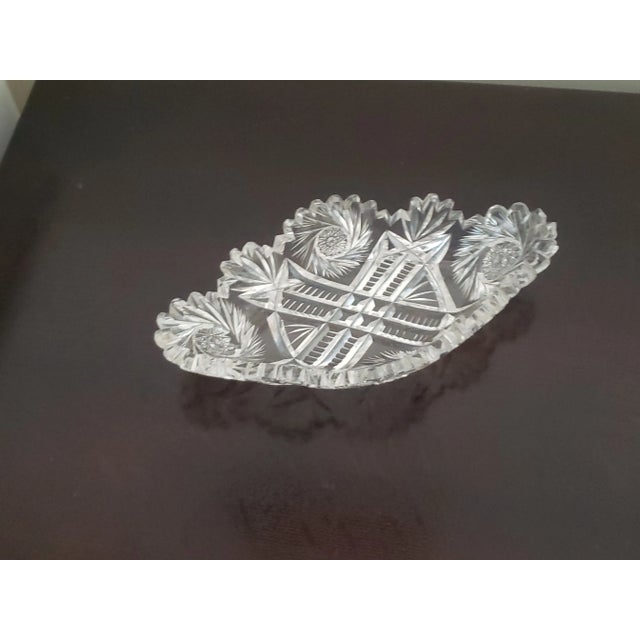 1930s 1930s Vintage Decorative Cut Style Crystal Dish For Sale - Image 5 of 11