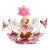 1970s Italian Murano Style Hand-Blown Original Pink and White Daisy Glass Flush Mount Chandelier (42x30 Cm)⁠ For Sale