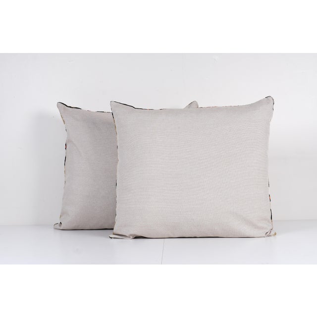 Ikat Velvet Cushion - Set of Two Ikat Pillow for Stylish Home Decor 24'' X 25'' For Sale - Image 4 of 4