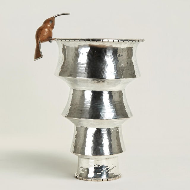 Emilia Castillo Vintage Silver Plate Vessel With Humming Bird by Emilia Castillo For Sale - Image 4 of 12
