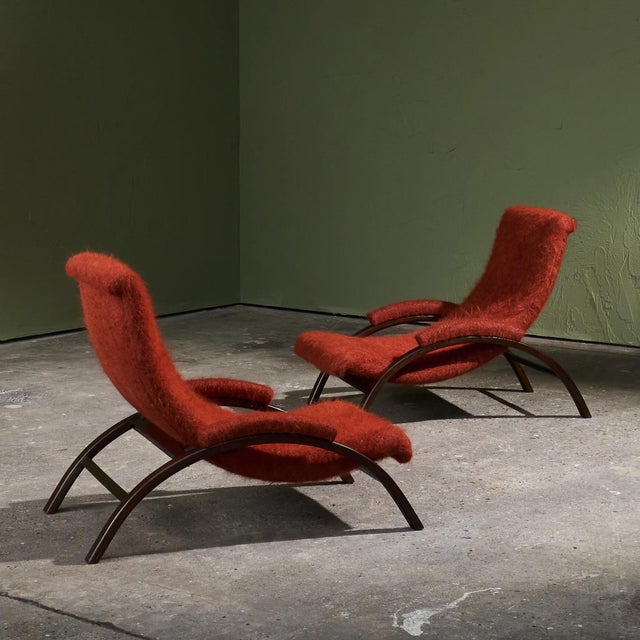 Sculptural Reclining Lounge Chairs in Pierre Frey Yeti Fabric, Italy, Set of 2 For Sale - Image 14 of 14