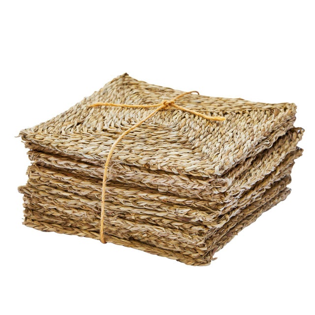 Farmhouse Rush House for Chairish Original Seagrass 9' x 12' Rug with Set of 12 Individual Squares and Sewing Kit For Sale - Image 3 of 11