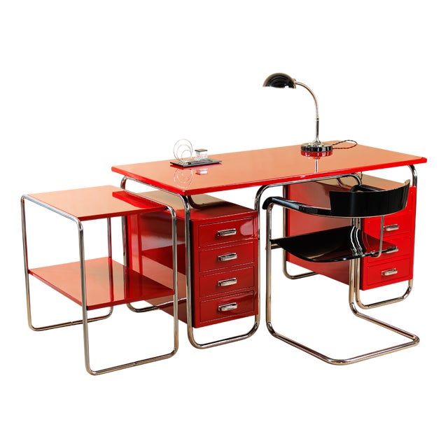 Writing Desk with Auxiliary Table, 1920s, Set of 2 For Sale