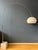 Vintage Space Age Arc Floor Lamp with White Mushroom Shade and Marble Base from Guzzini For Sale - Image 5 of 11