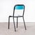 French Stacking D Back Dining Chair in Overpainted Blue from Mullca, 1950s For Sale - Image 4 of 9