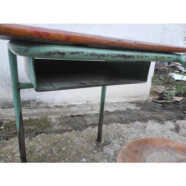 Mid-Century Former School Children's Desk in the style of Hitier, 1950s For Sale - Image 9 of 11