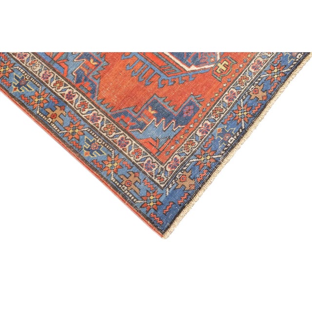 Textile Antique Persian Heriz Rug 3'10'' x 4'5'' For Sale - Image 7 of 12