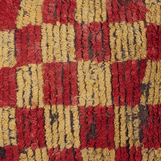 Add a touch of history and warmth to your space with this vintage handmade Turkish wool rug cushion cover. Crafted from...