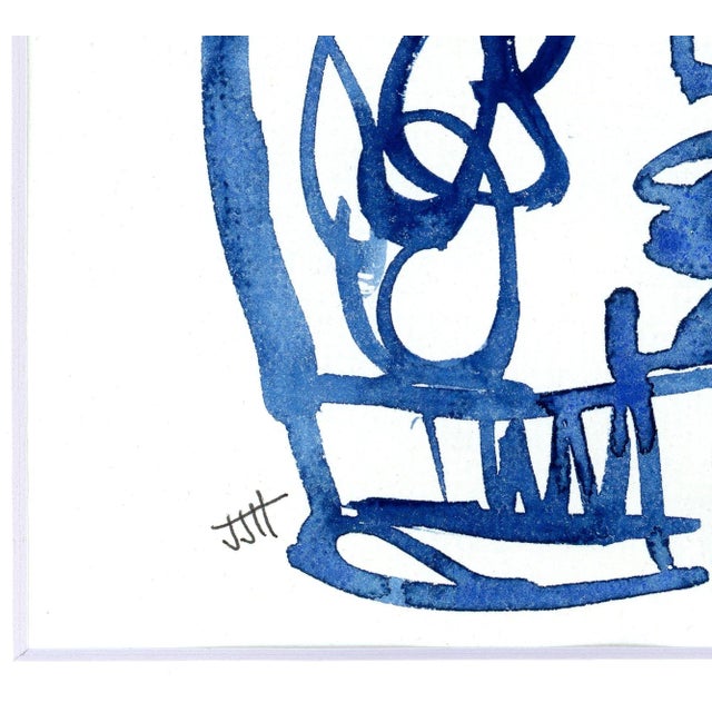 "Blue and White Sleeve Vase #10" Contemporary Still Life For Sale - Image 4 of 7