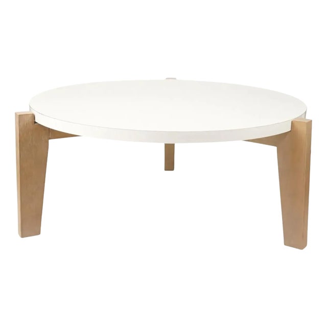 Thomas O'Brien "Vintage Modern" Teak and White Laminate Coffee Table For Sale