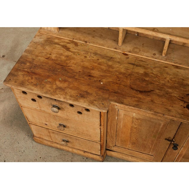Wood 18th Century French Provincial Pine Farmhouse Dresser With Cupboard For Sale - Image 7 of 12