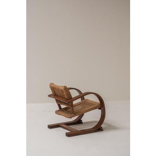 Mid-Century Rope Chair by Audoux & Minet, France, 1950s For Sale - Image 3 of 15