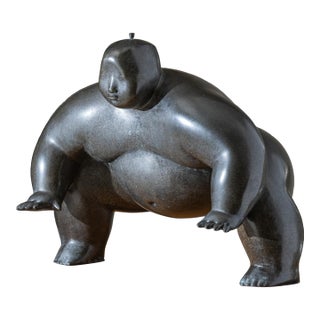 Large-Scale Signed Bronze "Sumo Wrestler" Sculpture, Signed Yuri, 2005 For Sale