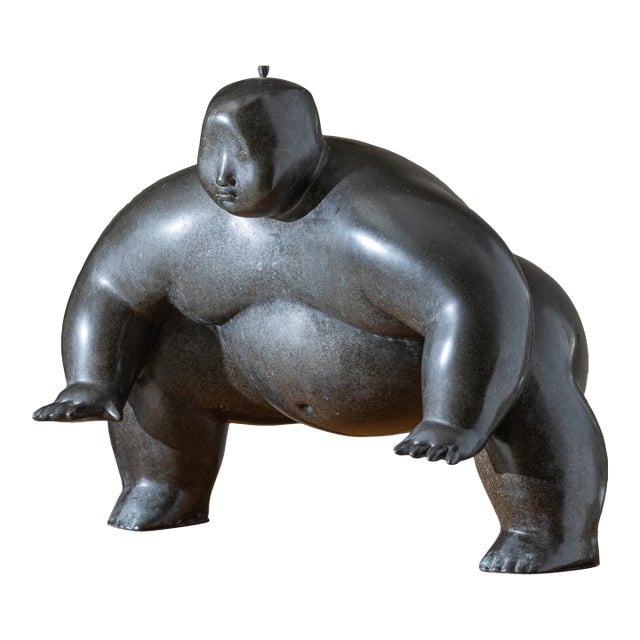 Large-Scale Signed Bronze "Sumo Wrestler" Sculpture, Signed Yuri, 2005 For Sale